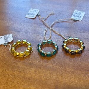 Set of Three Beaded Rings